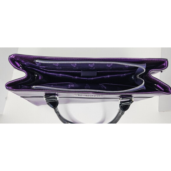 Younique Shiny Metallic Purple Makeup Tote Bag Purse - Picture 9 of 11